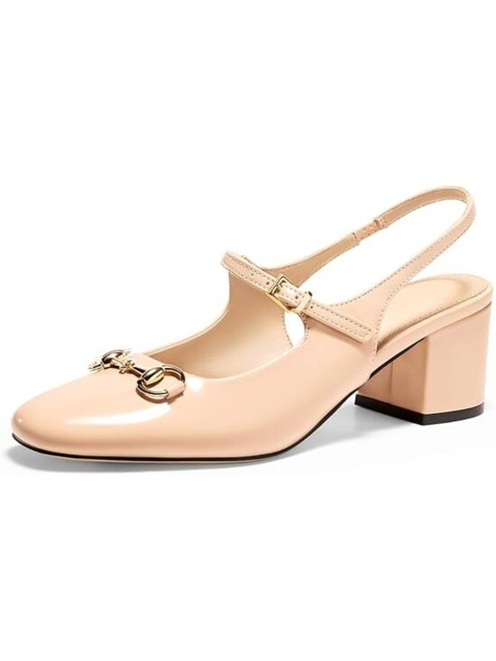 Piepiebuy Shoes - PiePieBuy Size 8.5 Pumps Slingback 2.2-Inch Block Heel Glossy Patent Leather